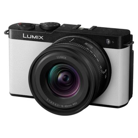 Panasonic LUMIX S9 + SR1840 - zestaw, pełnoklatkowy aparat bezlusterkowy, biały z obiektywem 18-40mm F/4.5-6.3, DC-S9NE-